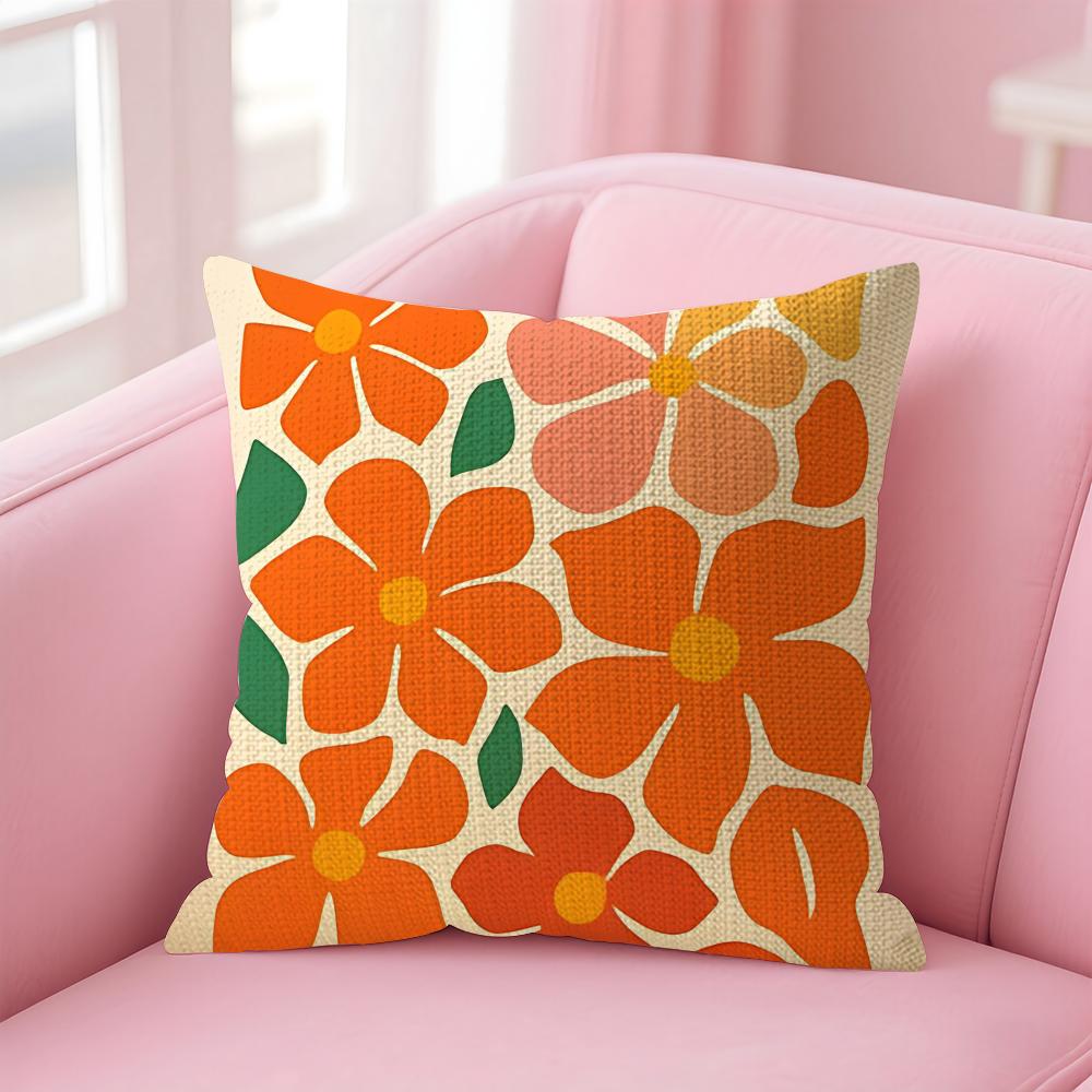 Bohemian Style Floral Cushion Cover Natural Linen Pillow Case DoubleSided Print Decorative Sofa Pillowcase Home Decor Gift