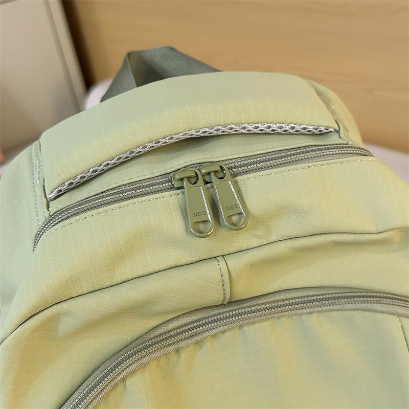 Solid Color Student Schoolbag Women's Large Capacity Backpack