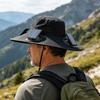 Solar-Ventilator Eimerhut Verstellbarer Breiter Rand Sonnenhut mit Integriertem Solarpanel Kühlventilator Wandern Angeln UV-Schutzhut