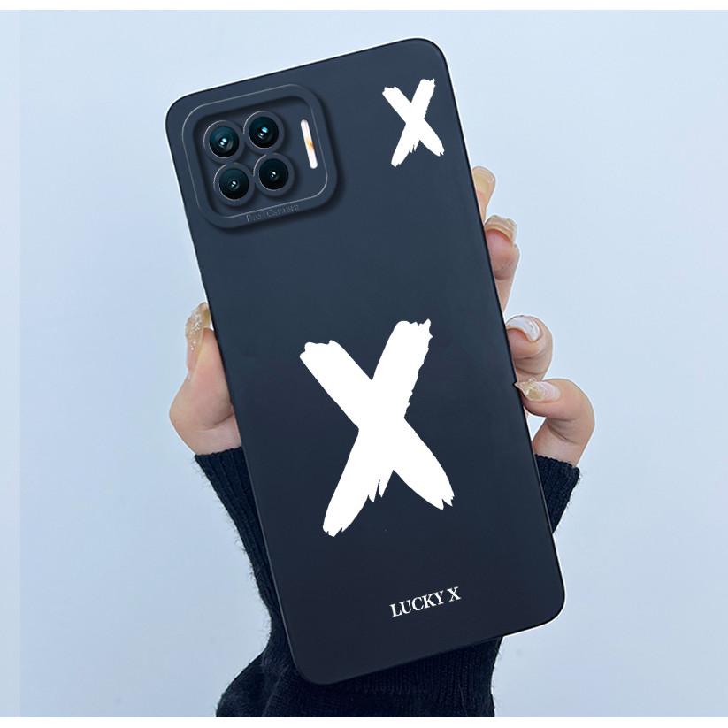 For OPPO F17 Oppo F17 Pro Case Oppo A73 A93 Reno 4F Back Cover TPU Silicon Lucky Initial Letter Couples Phone Bumper Soft Case