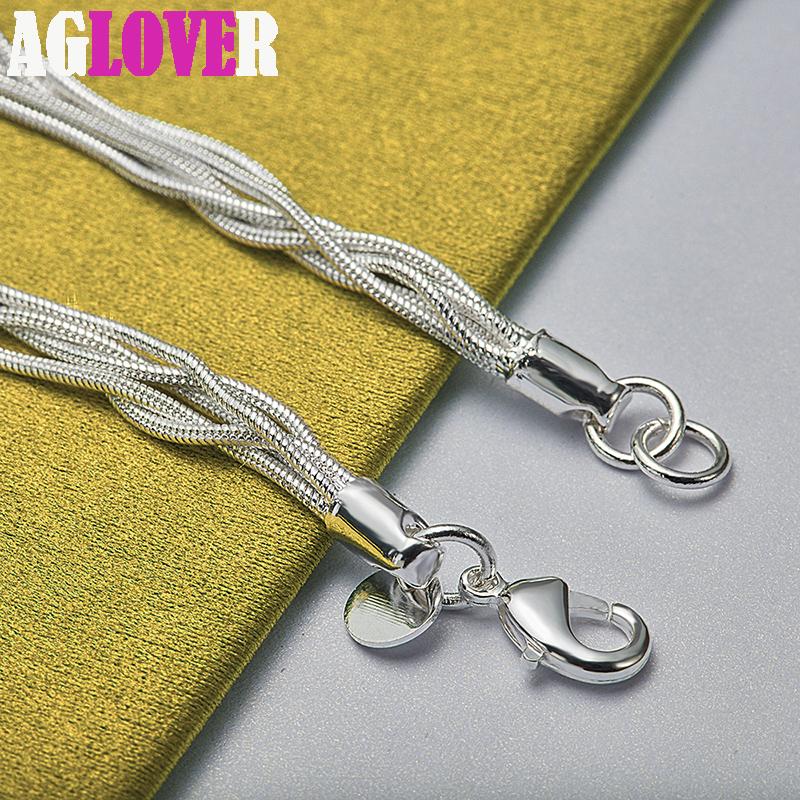 925 Sterling Silver Five Solid Starfish Snake Chain Bracelet Jewelry