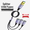 3-in-1 USB Extension Cable Splitter for Computer, Laptop & Phone Charging