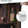 Gothic Bookshelf Curtain Antique Bookcase Spooky Skull Magic Book Halloween Themed Decor Window Kids Teens Adults Curtains Made Of Polyester