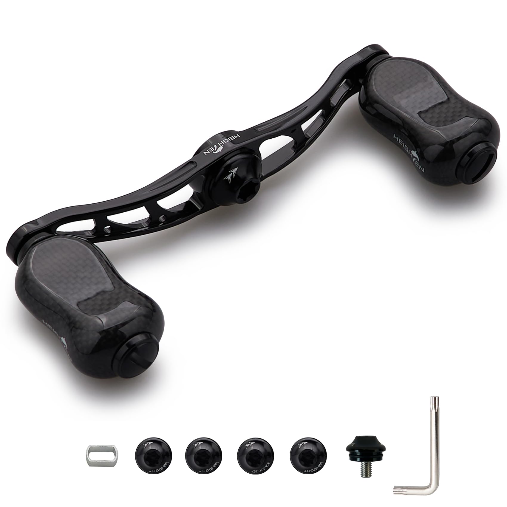 

HEIGHTEN 90mm Reel Handle with Carbon Knob for and Abu Compatible Baitcasting Arch Gourd Series Handle 21mm Knob 20mm/21mm Shimano, Daiwa, Reels,