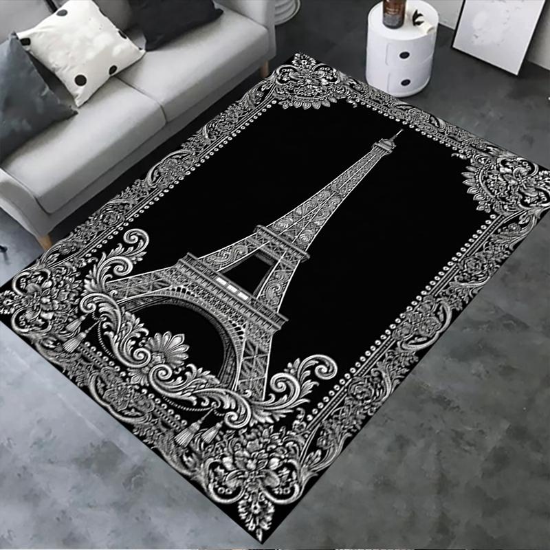 2025 New Paris Eiffel Tower Carpet Rug for Living Room Bedroom Home Sofa Decoration,Kids Play Non-slip Floor Mat86