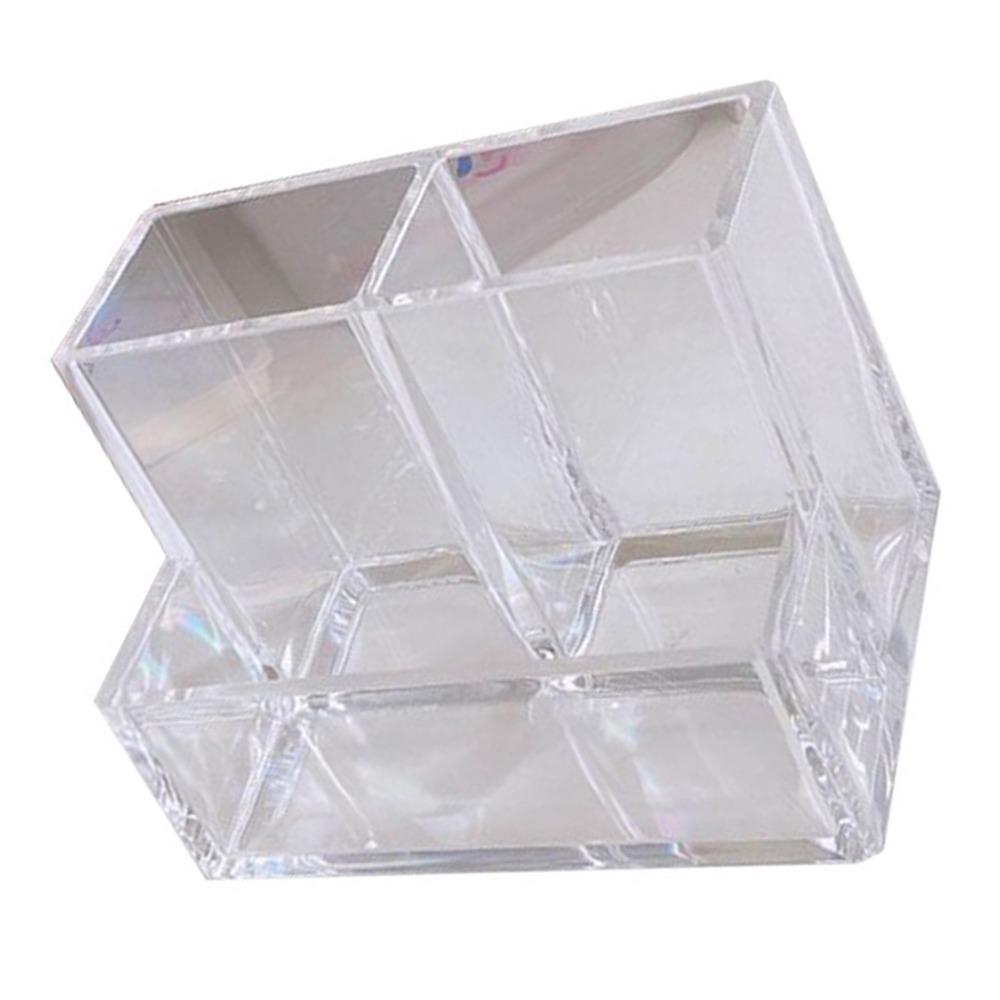 Clear Acrylic Pen Holder 3 Compartments Transparent Pen Holder Pencil Organizer Countertop Desk