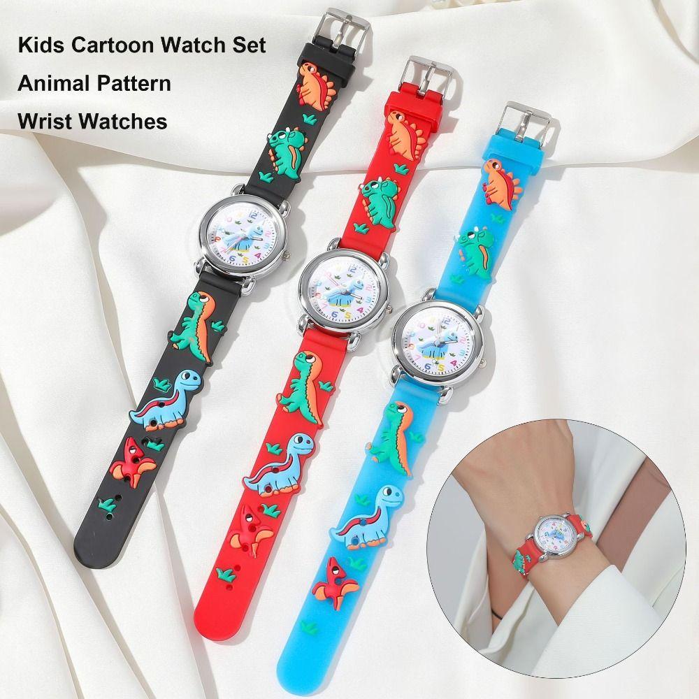 Dinosaur Children Wrist Watches Football Pattern Kid Girl Boy Study Time  For Boys and Girls