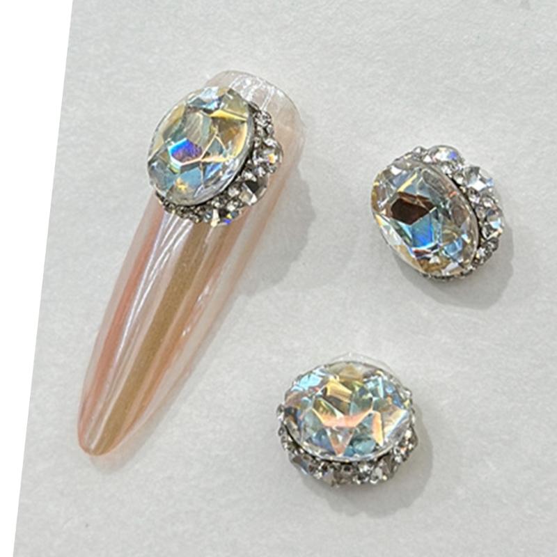 3Pcs Water Drop Nail Art Charms 3D Nail Rhinestones Gems Crystal,3D Nail Art Decorations Metal Nail Studs Nail Jewelry