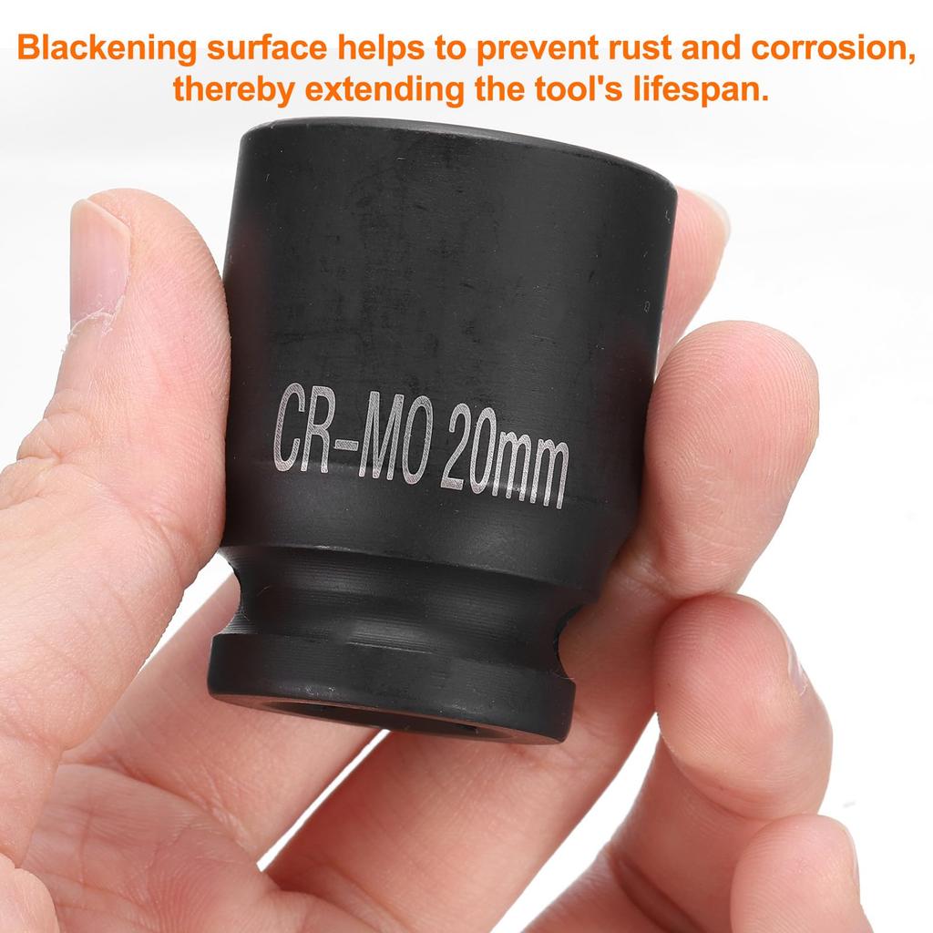 uxcell 2Pcs 4 Point Square Socket 1/2" Drive 20mm Metric