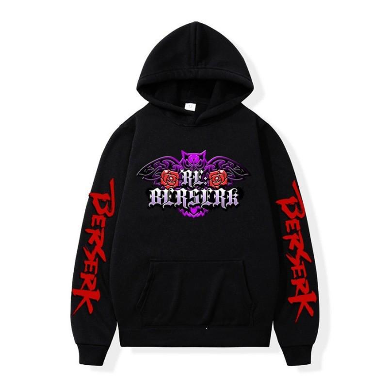 Berserk Anime Hoodie Men - Streetwear Oversized Pullover With Printed Design Fleece-Lined Unisex Fit