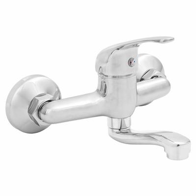 Grifo de lavabo Invena Mitris cromado de pared