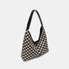 Retro Plaid Checkerboard Pattern Large Capacity Tote Bag Crossbody Shoulder Bag Handbag Notes Bag Female
