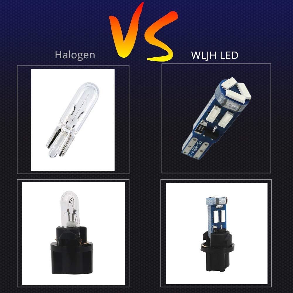 WLJH Super Bright T5 74 27 37 73 Led Bulb Light with PC74 Twist Sockets for Automotive Dash trument Panel Cluster Warning Indicator Backlighting