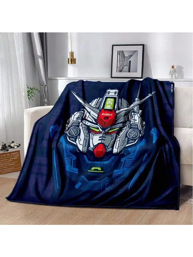 Gundam Cartoon Anime Throws Blanket  Er Soft Blankt For Travel Couch Sofa Picnic Bed Flannel Blanket Birthday Gift
