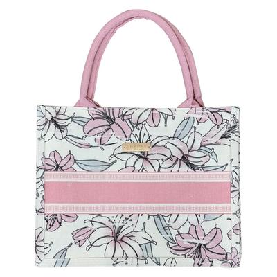 Fortuna Tokyo Shabby Chic Lilie Leinwand Handtasche, Damen, Rosa, FT-CBAG-LI-PKS