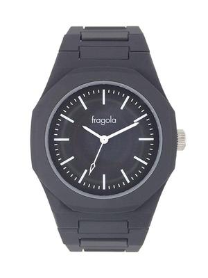 [Follow] Fragola Watch N02624S-2 BK Women's Black Octagonal Bezel Plastic Watch