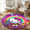 Classic Round Love Multicolor Carpet, Non-Slip Floor Mat for Dining Room
