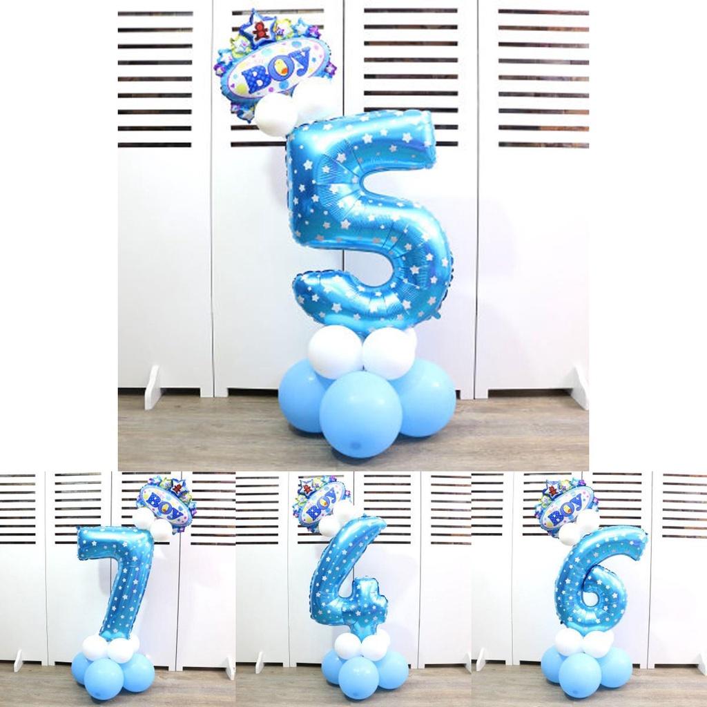 Elegant 32" Number Foil Balloon For Birthday Wedding And Party Decor Blue/pink