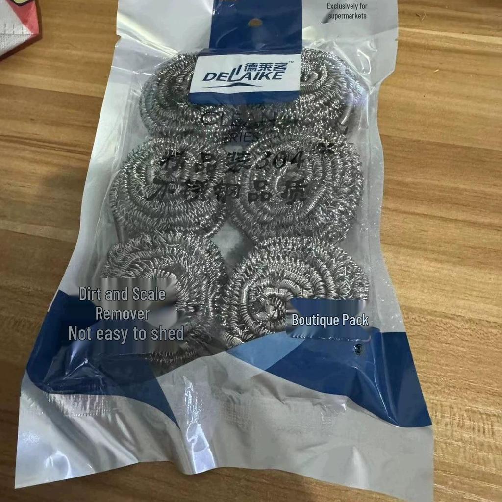 New High Zinc Wire Dishwashing and Pot Brush Set - Includes 6/4 Steel Wool Cleaning Balls