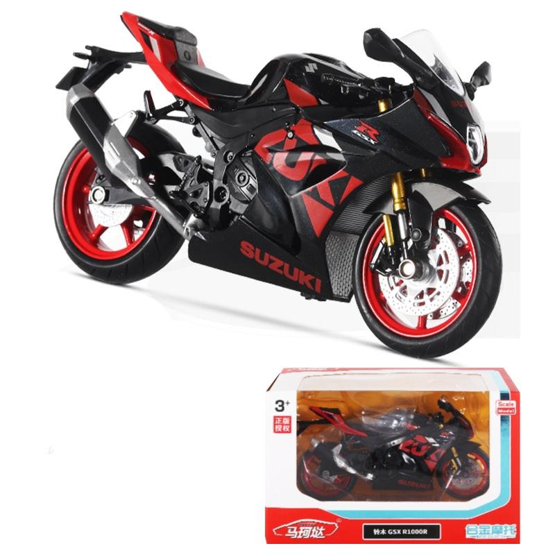 1/12 Suzuki GSX-R1000R Alloy Racing Motorcycle Model Diecast Street Cross-Country Motorcycle Model Simulation Childrens Toy Gift
