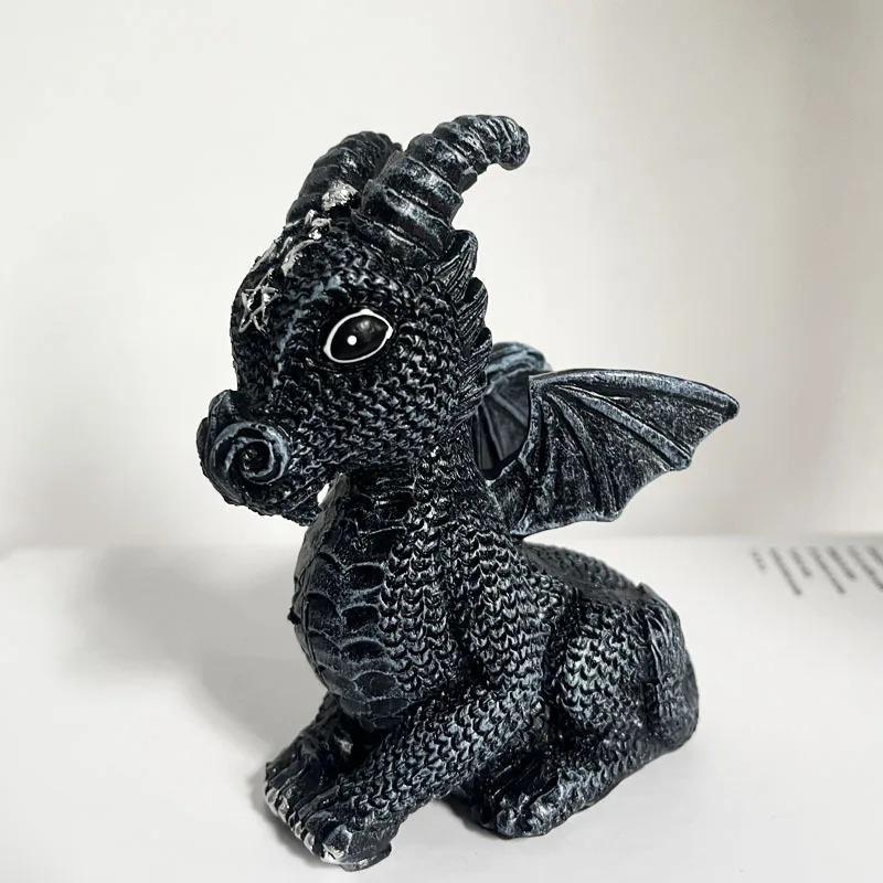 Garden Witch Cat Sculpture Gothic Kitten Decoration Halloween Magic Cat Statue Resin Craft Ornament Home Outdoor Courtyard Decor
