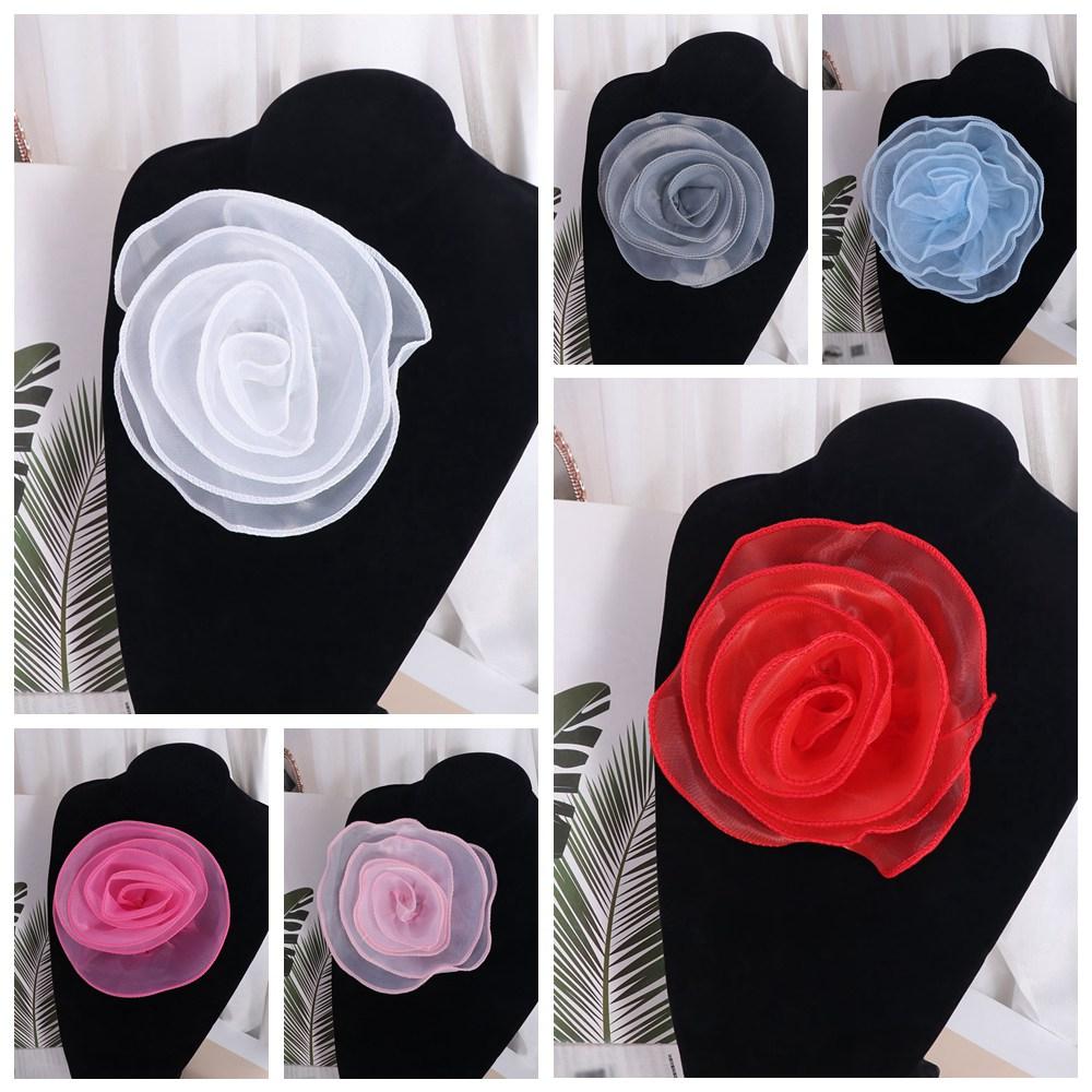 3D Organza Large Flower Patch Chest Flower Clothes Appliques DIY Clothing Patch  Sewing