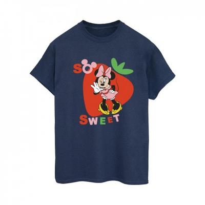 Womens/Ladies Minnie Mouse So Sweet Strawberry Cotton Boyfriend T-Shirt
