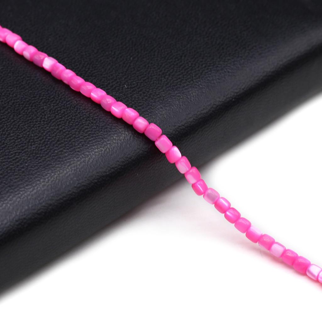1Strand Natural Freshwater Shell Beads 3.5×3.5mm,Square Coloured Shell Loose Spacer Beads for Jewelry Making DIY Bracelet Accessories Beading 38cm