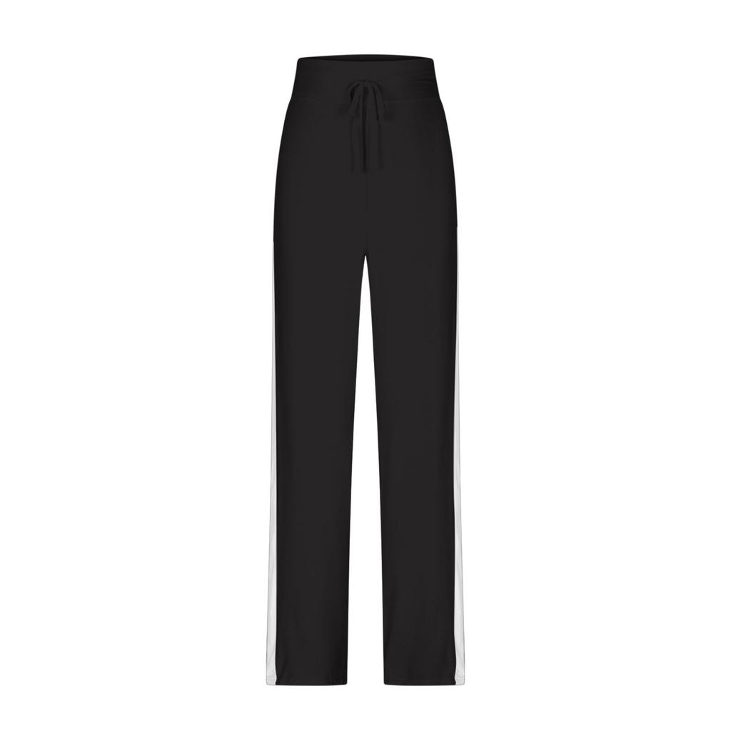 Damen Freizeithose, locker geschnitten, Yogahose mit Farbblock-Design und elastischem Bund, geeignet für Frühling und Herbst.