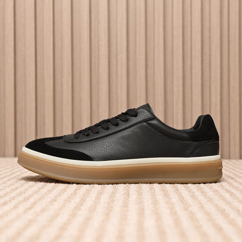 European Trendy Brand Spring And Summer Breathable Men'S White Shoes, The Star Has The Same Versatile Casual Sports Board Shoes, Genuine Leather Shoes
