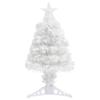 Vidaxl Sztuczna Choinka Z Lampkami, Biała, 64 Cm, Włókno Optyczne