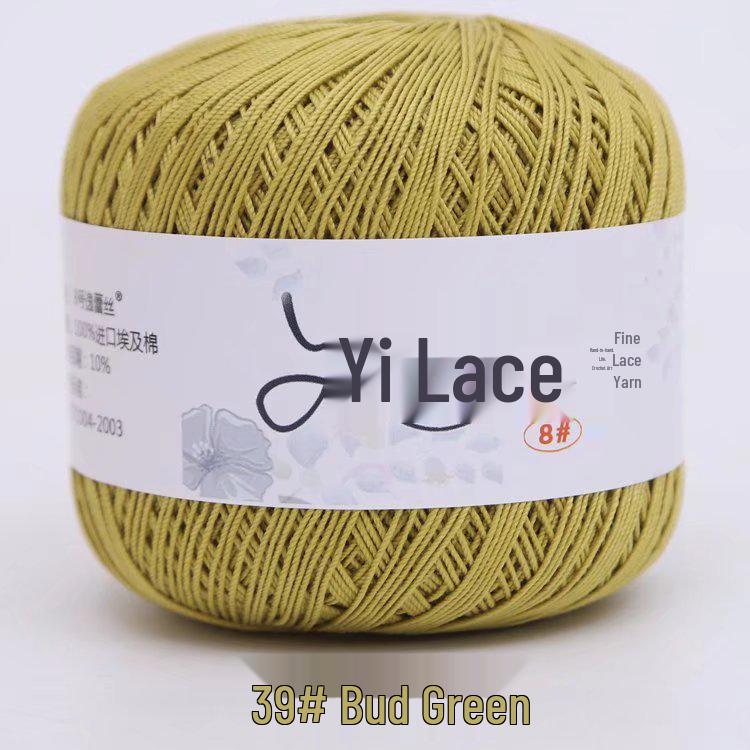 8# 100% Cotton Lace Yarn - 50g Ball, 400m, Strong Twist Crochet Thread for Hand-knitting, Flowers, Hats, and Cardigans - Free Shipping.