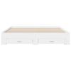 Bed Frame with Drawers White 180x200 cm Particleboard