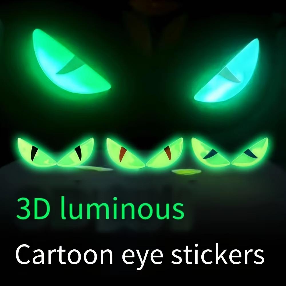 3D Glow-in-the-Dark Devil Cat Eye Stickers for Motorcycles | Colorful & Stereo Motorcycle Decals | Eye-catching Motorcycle Acces