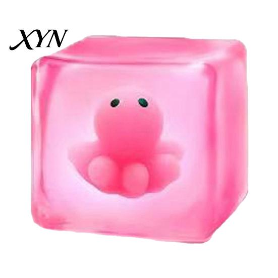 Cube Sensory Toy Glow-in-the-Dark Stress Toy, Relief Squeeze Marine Animal Balls Clear with Luminous Sea Inside Transparent