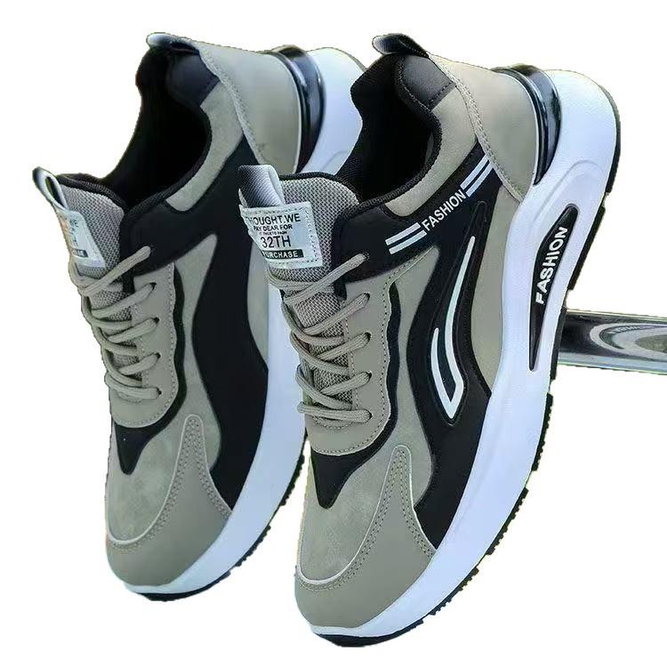 Men's Leather Waterproof New Anti Slip Sports Shoes Men's Versatile Soft Sole Wear-resistant Casual Running Shoes Men