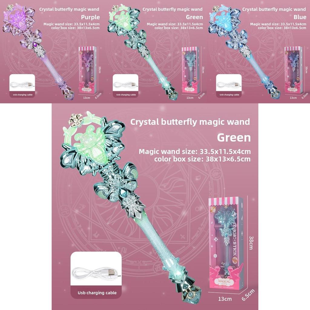 Kristall-Schmetterlingsfee Zauberstab Mit Licht Und Ton Für Mädchen Kinder Geschenk