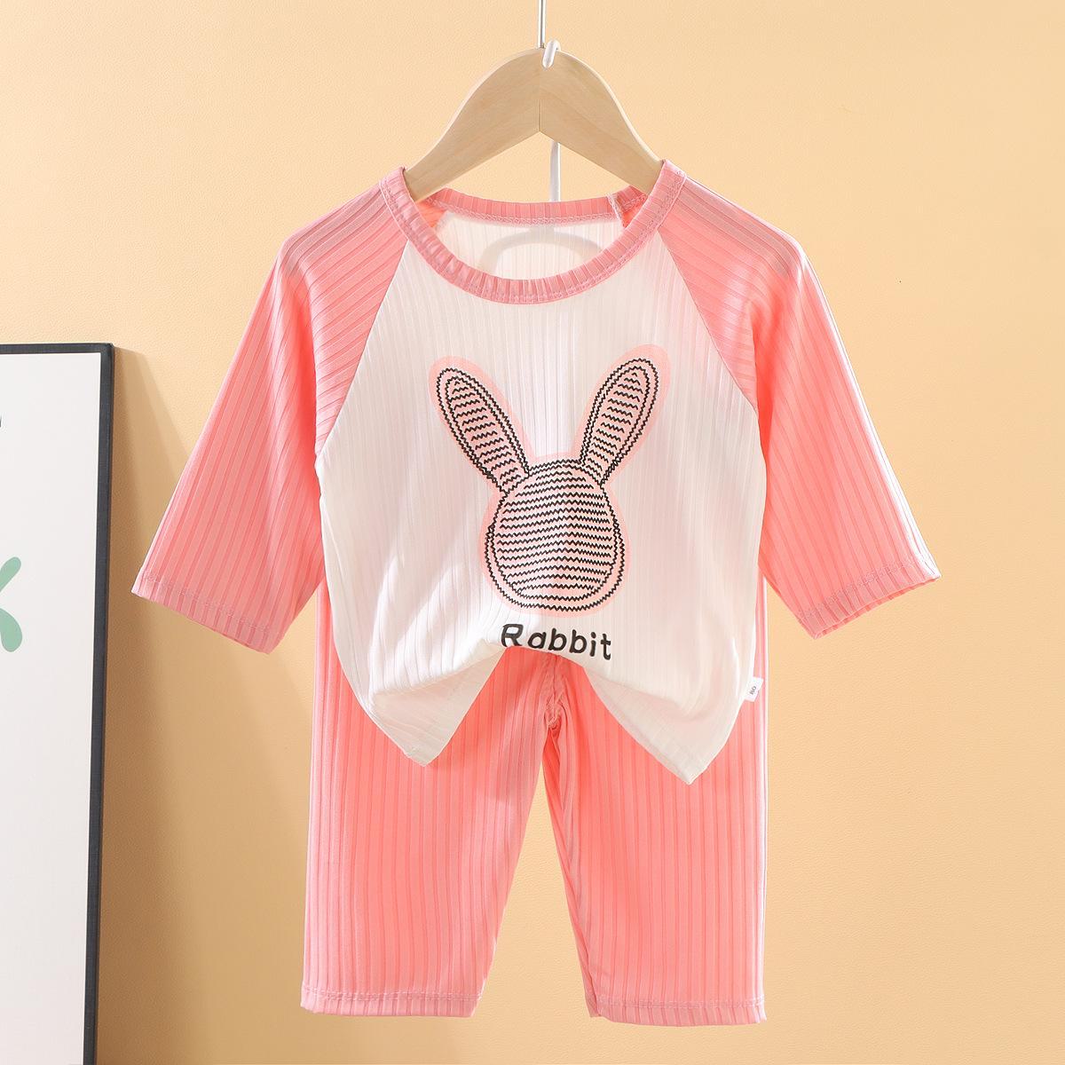 

Летняя детская пижама с рисунком 2024 года — с коротким рукавом, дышащая, для мальчиков и девочек 90cm