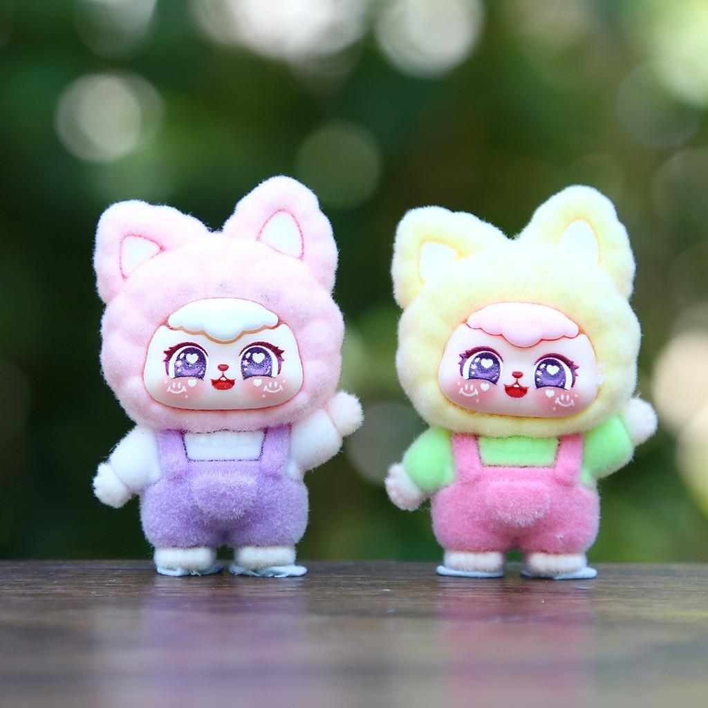 9pcs Cute Fox Headwear Overalls Girl Model Ornament Set For Kids And Collectors