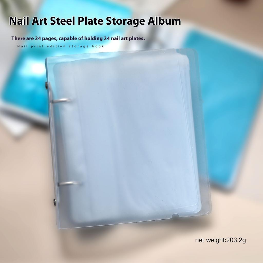 Large Transparent Dustproof Organizer for Nail Art Printing Steel Plate Book Sticker Card Efficient Storage Tool