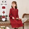 Girls' Chinese New Year Velvet Princess Dress