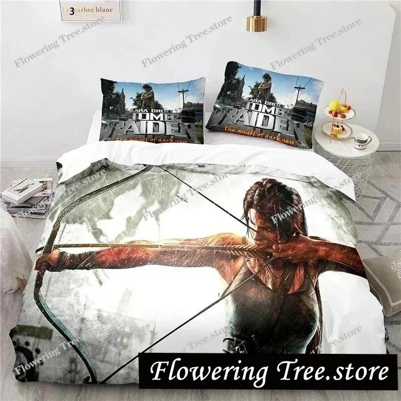 3D Print Game Tomb Raider Bedding Set Boys Girls Twin Queen Size Duvet Cover Pillowcase Bed Kids Adult Home Textile