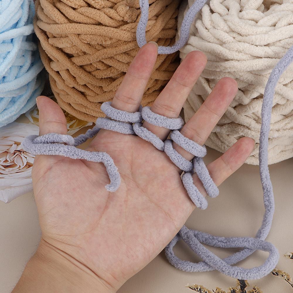 6Rolls DIY Soft Warm Snuggly Chenille Yarn, Velvet Iceland Puffy Yarn, Perfect for Knitting Crochet Sweater, Hat, Scarf, Blanket