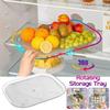 Turntable Organizer Tray for Refrigerator 360 Rotatable Rectangle Storage Rack Saving Space Turntable Rack for Kitchen Cabinet