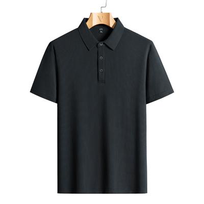 Dm Large Size Short Sleeved Polo Shirt Men's Summer Ice Silk T-shirt Men's Top Lapel Summer Casual T-shirt