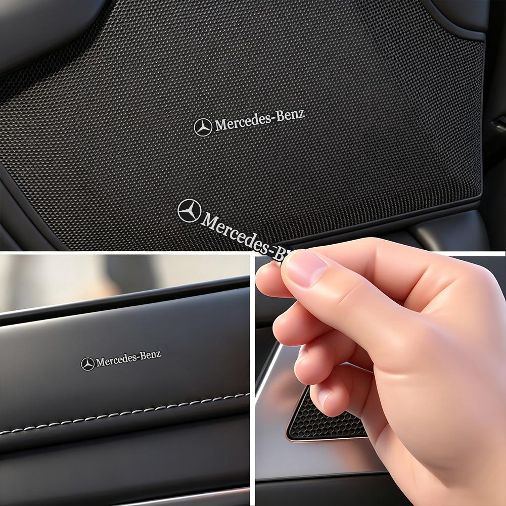 Aluminum Car Audio Decoration Sticker Badge Decal Accessories For Mercedes-Benz GLC X253 X254 C-Class W205 W206 A-Class W177 GLA BM1