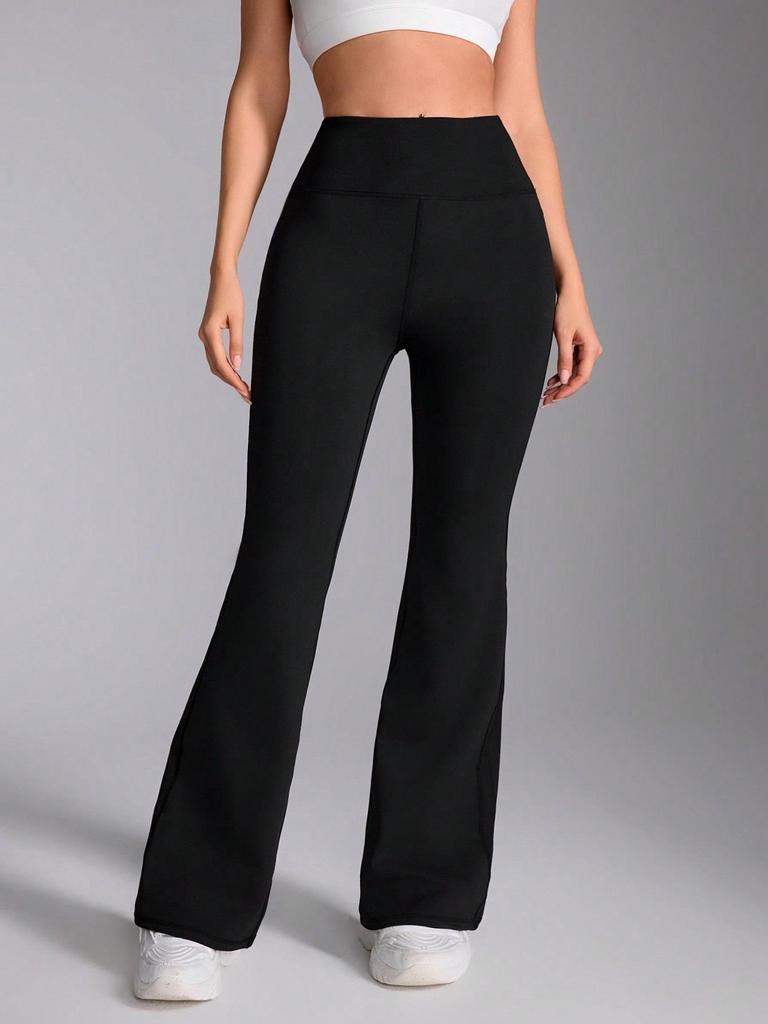 Leopard Print High-Waist Flared Yoga Pants - Wide Leg Streetwear Pilates Fitness Trousers