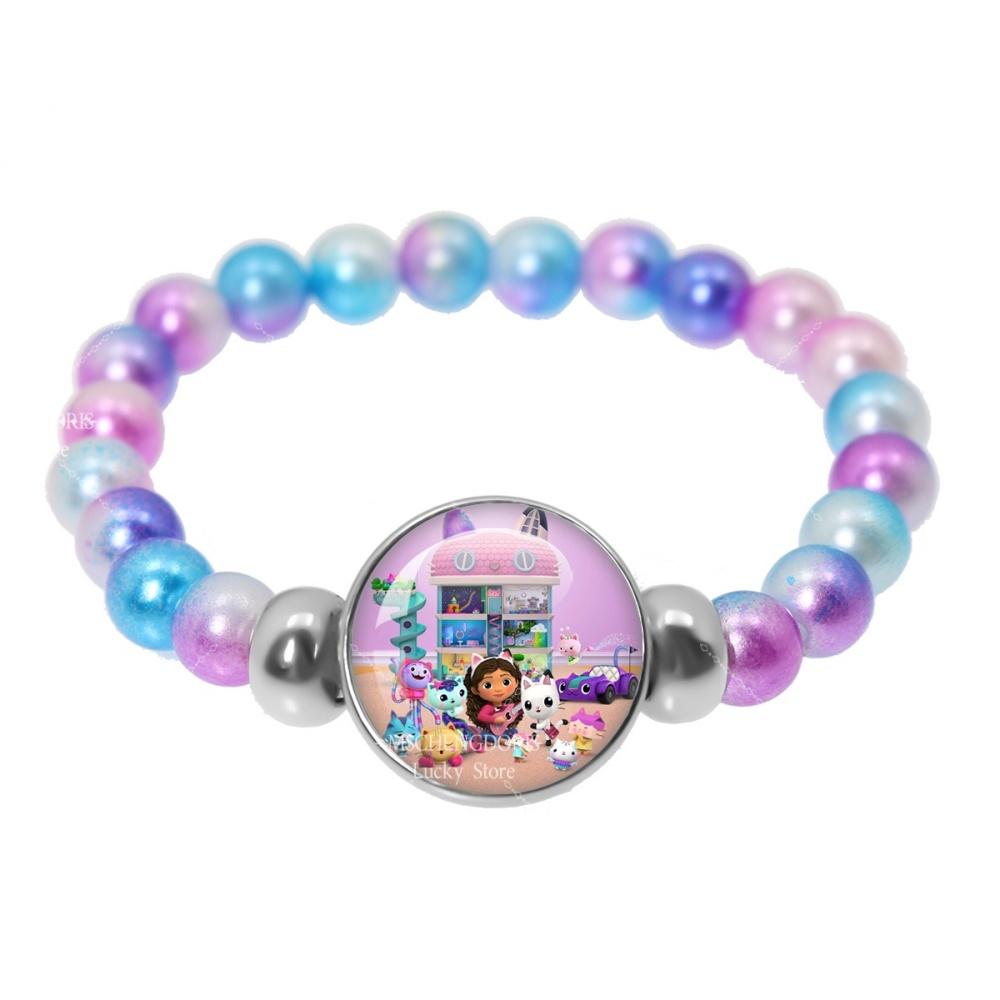

Gabby Dollhouse Bracelet Fashion Colorful Glass Beaded Bracelet Cartoon Anime Jewelry Accessories Kids Girls Birthday Gift