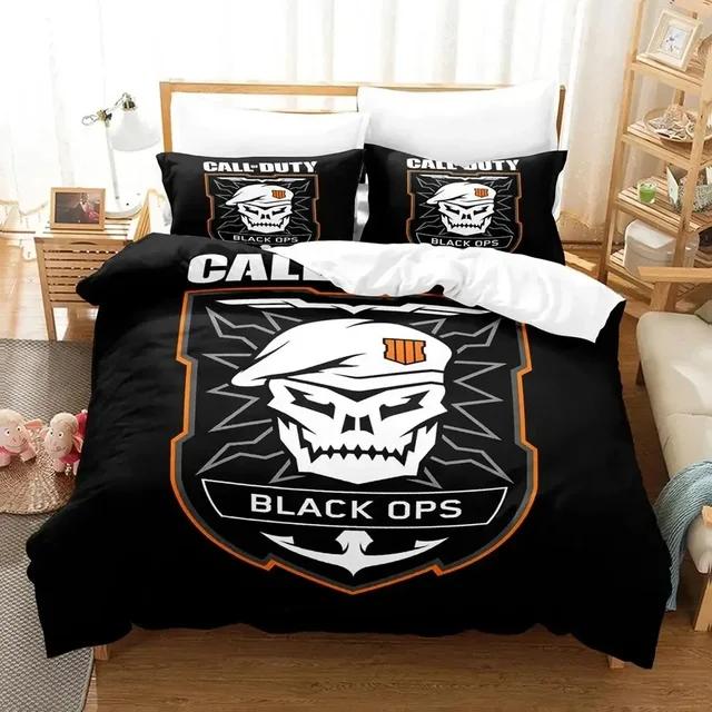 Call of Duty Black Ops Logo Bedding Set Duvet Cover Bed Set Quilt Cover Pillowcase Comforter  Queen Size Bed Linen COD