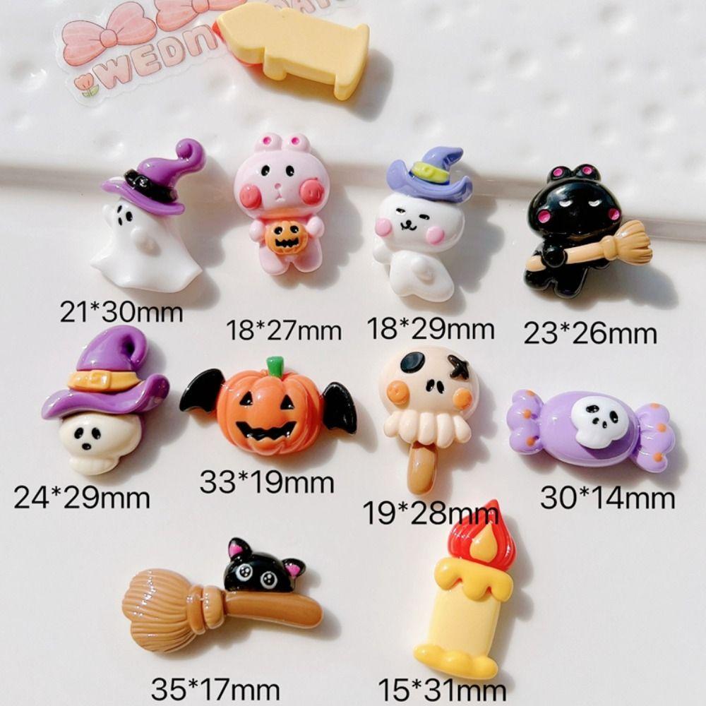10pcs Pumpkin Head Mini Cute Halloween Craft Decoration  Hairpin Accessories